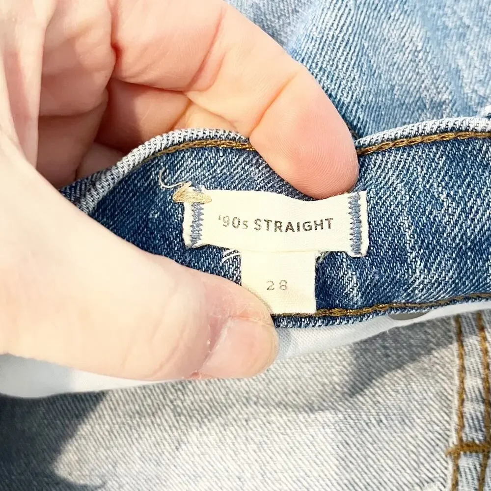 Madewell The High Rise 90s Straight Leg Jeans Emmore Wash Blue 28 - Picture 3 of 6